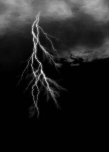 Art Photography Lightning streaks on gloomy cloudy darkness, The-Vagabond, (30 x 40 cm)