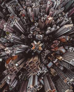Art Photography Aerial perspective of skyscrapers in Mid, Abstract Aerial Art, (30 x 40 cm)