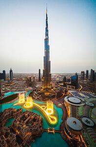 Art Photography Elevated view of Burj Khalifa at twilight, Dubai, John Harper, (26.7 x 40 cm)