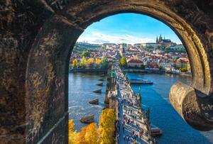 Art Photography Charles Bridge, Prague, Lichtwolke, (40 x 26.7 cm)