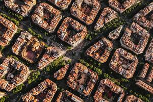 Art Photography Aerial view of typical buildings of, Manel Subirats, (40 x 26.7 cm)