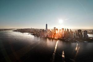 Art Photography Aerial of Manhattan, NYC at sunrise, Howard Kingsnorth, (40 x 26.7 cm)