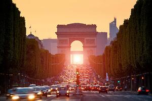 Art Photography Paris, Arc de Triomphe at sunset, Sylvain Sonnet, (40 x 26.7 cm)