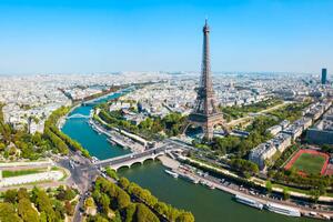 Art Photography Eiffel Tower aerial view, Paris, saiko3p, (40 x 26.7 cm)