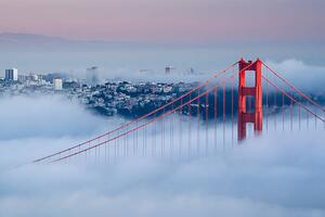 Art Photography View of Golden Gate Bridge on a foggy day, fcarucci, (40 x 26.7 cm)