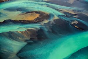 Art Photography Beautiful emerald-colored glacial rivers of Iceland,, EXTREME-PHOTOGRAPHER, (40 x 26.7 cm)