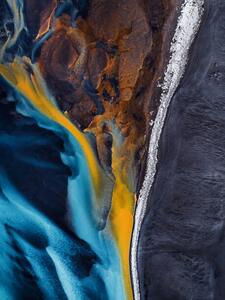 Art Photography Aerial shot looking down on a, Abstract Aerial Art, (30 x 40 cm)