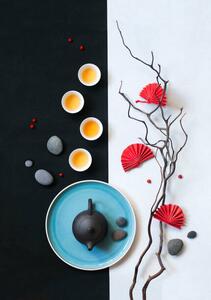 Art Photography Trendy east asian afternoon tea still life., twomeows, (26.7 x 40 cm)