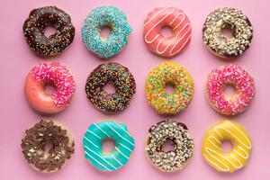 Art Photography Colorful sweet background. Delicious glazed donuts, Alexandra Fedorova, (40 x 26.7 cm)