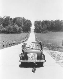 Art Photography Back View Of Car With Just Married Sign., H. Armstrong Roberts, (30 x 40 cm)