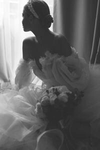 Art Photography cheerful bride - stock photo, Serhii Mazur, (26.7 x 40 cm)
