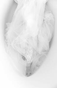 Art Photography Melting female body in white dress in the bath, Victor Dyomin, (26.7 x 40 cm)
