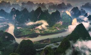 Art Photography The aerial view at Xianggang hill,, Mekdet, (40 x 24.6 cm)