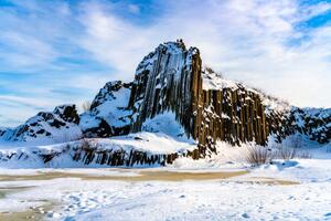 Art Photography Rock organ pipes in winter time, PytyCzech, (40 x 26.7 cm)