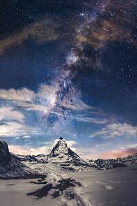 Photography Matterhorn and Milky way, Pathara Buranadilok, (26.7 x 40 cm)