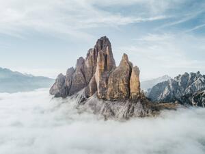 Photography Aerial shot of Tre Cime Di Lavaredo, Italy, Abstract Aerial Art, (40 x 30 cm)