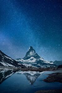 Photography Matterhorn - night, Viaframe, (26.7 x 40 cm)