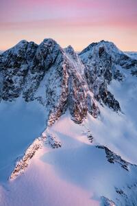 Photography Pink sunrise over snowcapped mountains, Italy, Roberto Moiola / Sysaworld, (26.7 x 40 cm)