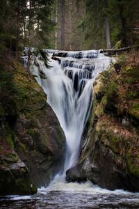 Art Photography Scenic view of waterfall in forest,Czech Republic, Adrian Murcha / 500px, (26.7 x 40 cm)