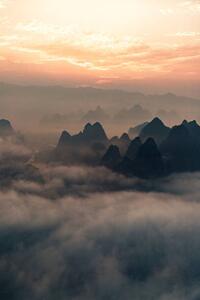 Art Photography Guilin hills landscape at sunrise, Mario Martinez, (26.7 x 40 cm)
