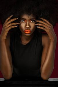 Art Photography Clean & Serene Black Lady With, Phil Halfmann, (26.7 x 40 cm)