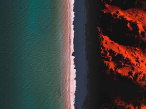 Art Photography Aerial shot of Cape Peron at, Abstract Aerial Art, (40 x 30 cm)