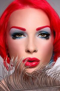 Art Photography Redhead covergirl, olgaecat, (26.7 x 40 cm)