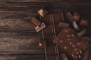 Art Photography Chocolate bars with nuts and candies close-up., Olena Ruban, (40 x 26.7 cm)
