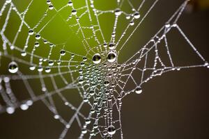 Art Photography Water drops on spider web needles, Tommy Lee Walker, (40 x 26.7 cm)