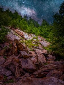 Art Photography Scenic view of rocks against sky at night,Romania, Daniel Ion / 500px, (30 x 40 cm)