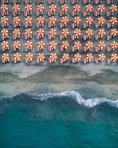 Photography Aerial shot showing rows of beach, Abstract Aerial Art, (30 x 40 cm)