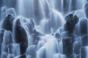 Art Photography Details of Waterfall, Ramona Falls, TerenceLeezy, (40 x 26.7 cm)