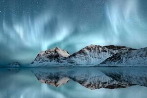 Photography Northern Lights, Haukland, Nordland, Norway, arnaudbertrande, (40 x 26.7 cm)