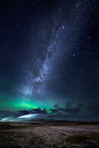 Photography Aurora Borealis with the Milky Way, Arctic-Images, (26.7 x 40 cm)