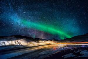 Art Photography Aurora Borealis, Iceland, Arctic-Images, (40 x 26.7 cm)