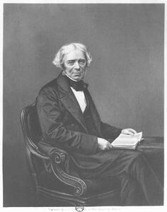 Art Photography Portrait of Michael Faraday (1791-1867) engraved by D.J. Pound from a photograph (engraving), Mayall, John Jabez Edwin Paisley (1813-1901), (30 x 40 cm)