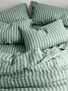 Pine Green Pembroke Stripe Linen Blend Fitted Sheet | Emperor | Piglet in Bed