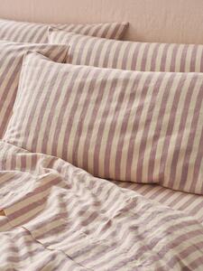 Elderberry Pembroke Stripe Linen Blend Pillowcase (Pair) | Super King | Piglet in Bed