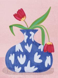 Illustration Tulpe in vase, Raissa Oltmanns, (30 x 40 cm)