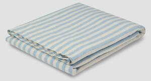Coastal Blue Pembroke Stripe 100% Linen Flat Sheet | King | Piglet in Bed