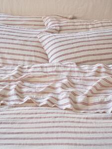 Rhubarb Kemptown Stripe 100% Linen Pillowcase (Pair) | Super King | Piglet in Bed