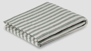 Fern Green Pembroke Stripe Linen Blend Flat Sheet | Single | Piglet in Bed