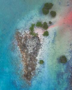 Art Photography Aerial shot of tropical island, Broome, Australia, Abstract Aerial Art, (30 x 40 cm)