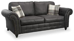 Edward Faux Leather 3 Seater Sofa | Brown Cream Black | Roseland