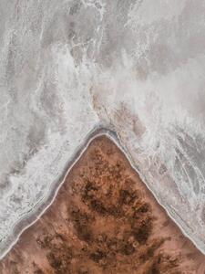 Photography Triangular shaped land mass at the, Abstract Aerial Art, (30 x 40 cm)