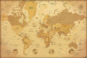 Poster World Map - ES Vintage, (91.5 x 61 cm)