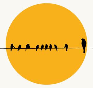 Illustration Birds Family, Kubistika, (26.7 x 40 cm)