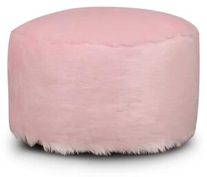 Kaikoo Pink Faux Fur Footstool