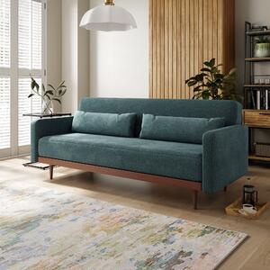 Penelope Slub Textured Chenille Clic Clac Sofa Bed Navy