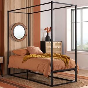 Friant Metal Single Bed With 4 Posters In Black